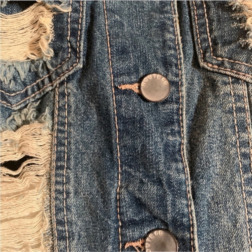 Route 66 Distressed Denim Vest - Picture 5 of 6